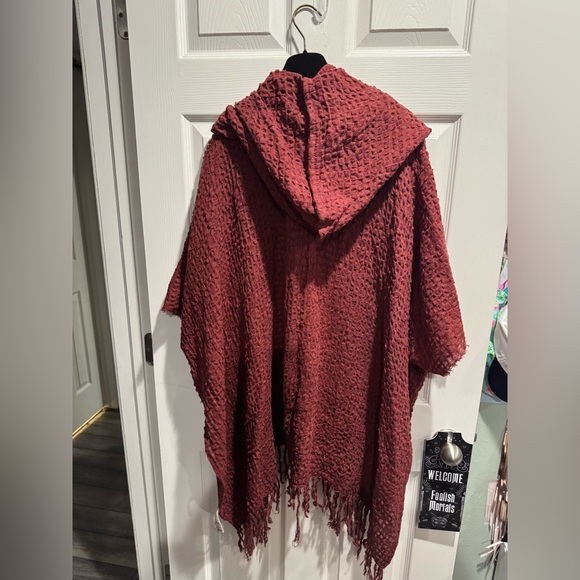 Free People Vida Woven Hooded Kimono in Mars OS - Picture 7 of 7